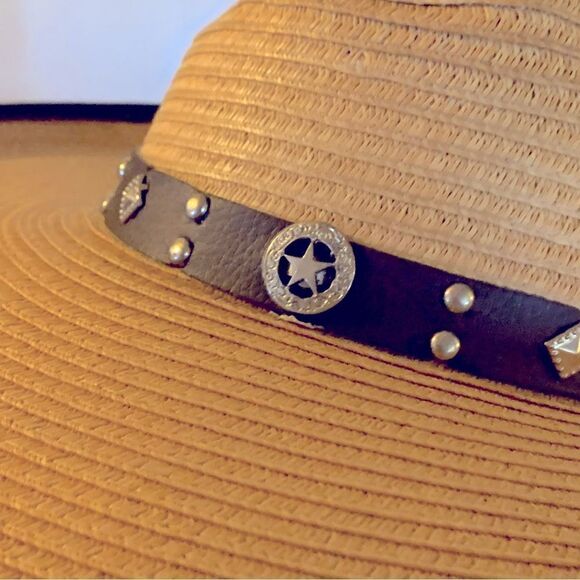 SOM-HER Flat Palm Hat Made in Mexico Sz M/L Gorgeous - Picture 4 of 12